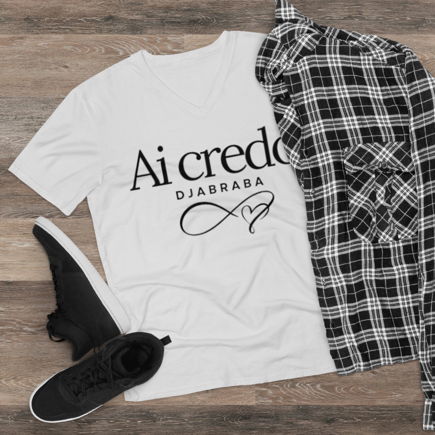 Stylish Men's Lightweight V-Neck Tee with Inspirational Quote