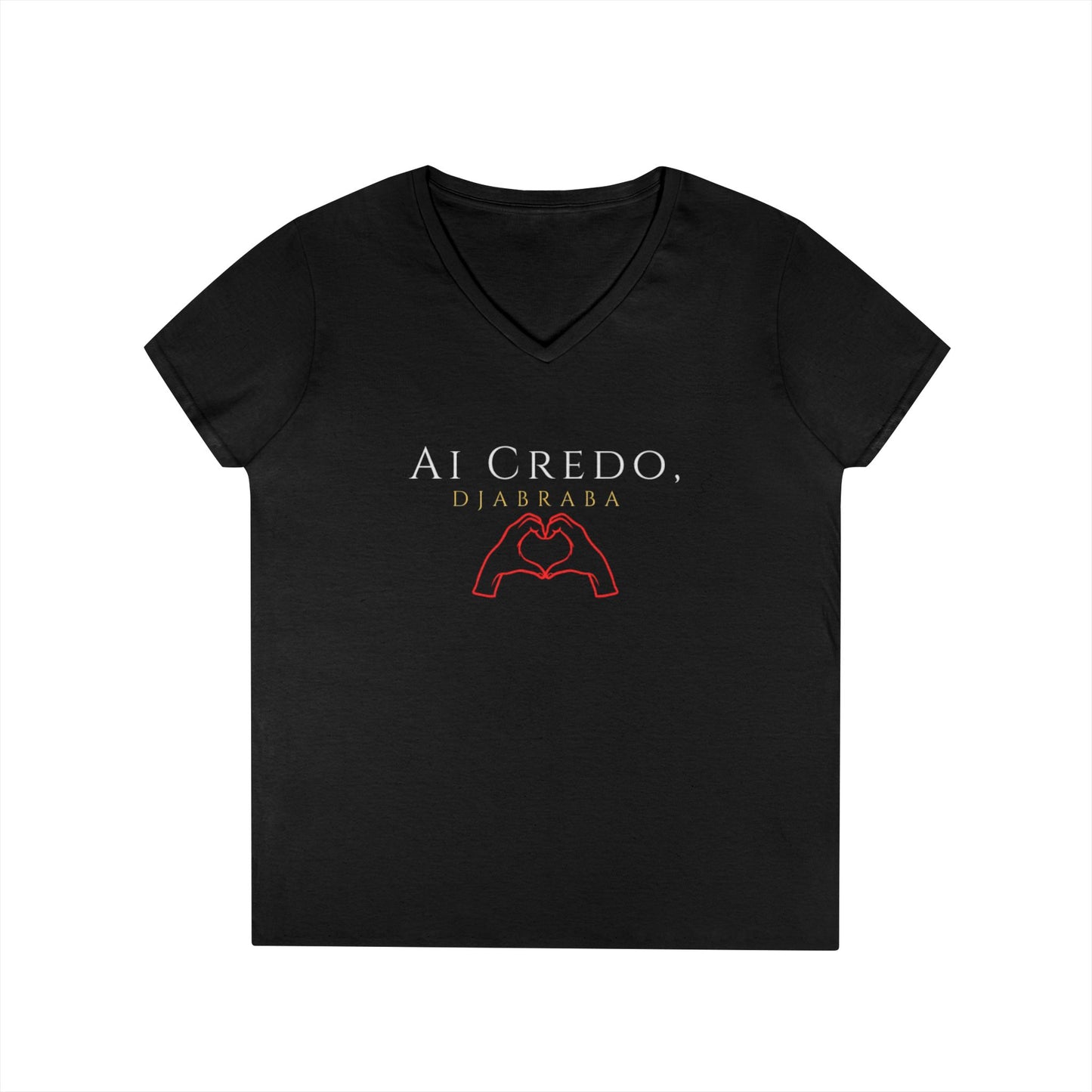 Al Credo Ladies' V-Neck T-Shirt - Embrace Love and Unity