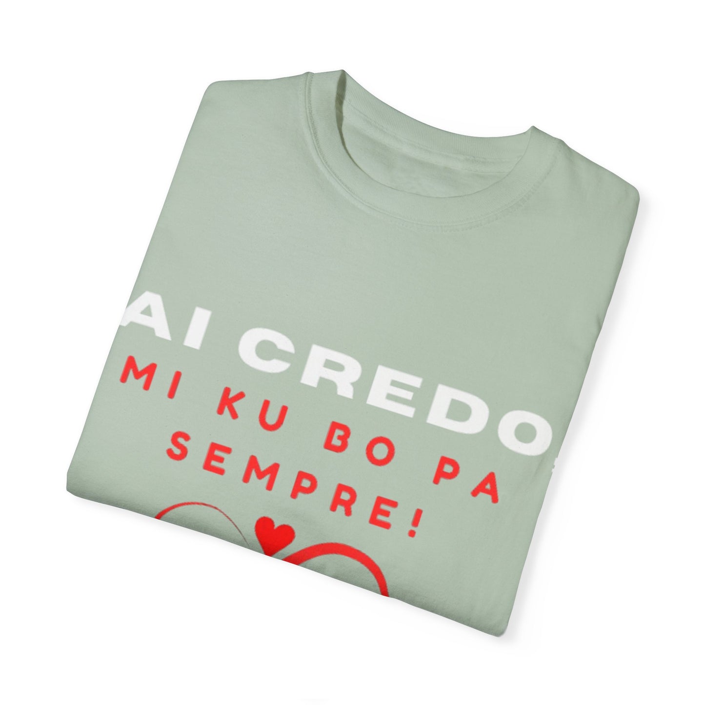 AI CREDO Unisex Garment-Dyed T-Shirt - Vibrant Yellow Love Message Tee