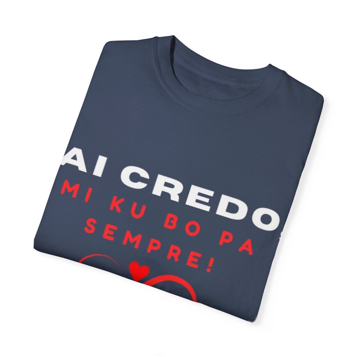 AI CREDO Unisex Garment-Dyed T-Shirt - Vibrant Yellow Love Message Tee