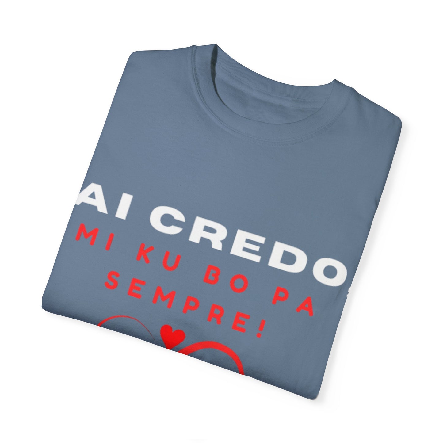 AI CREDO Unisex Garment-Dyed T-Shirt - Vibrant Yellow Love Message Tee