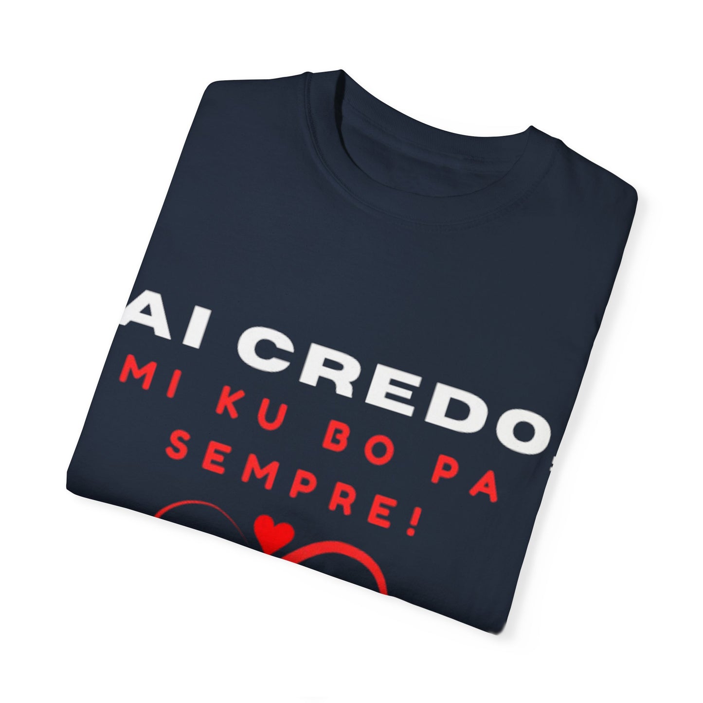 AI CREDO Unisex Garment-Dyed T-Shirt - Vibrant Yellow Love Message Tee