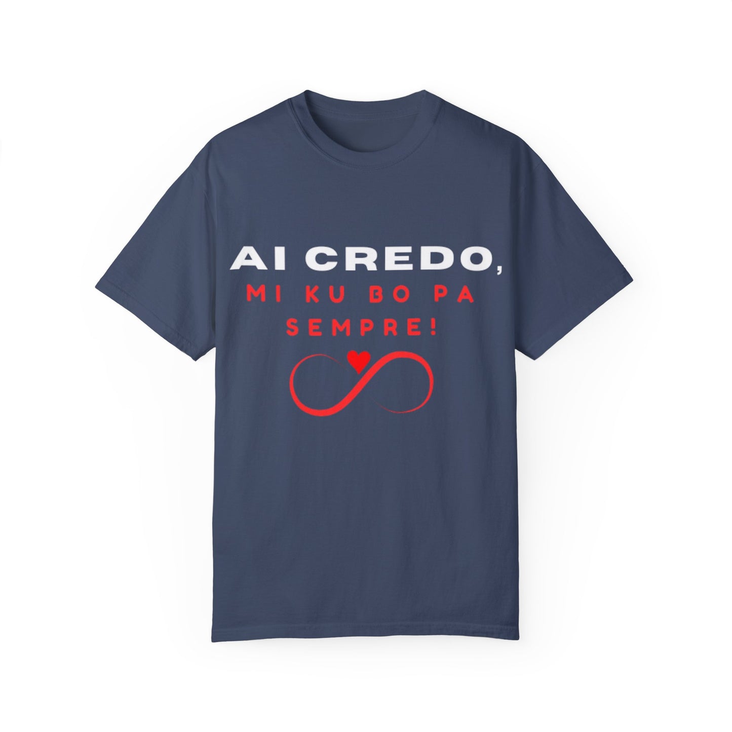 AI CREDO Unisex Garment-Dyed T-Shirt - Vibrant Yellow Love Message Tee