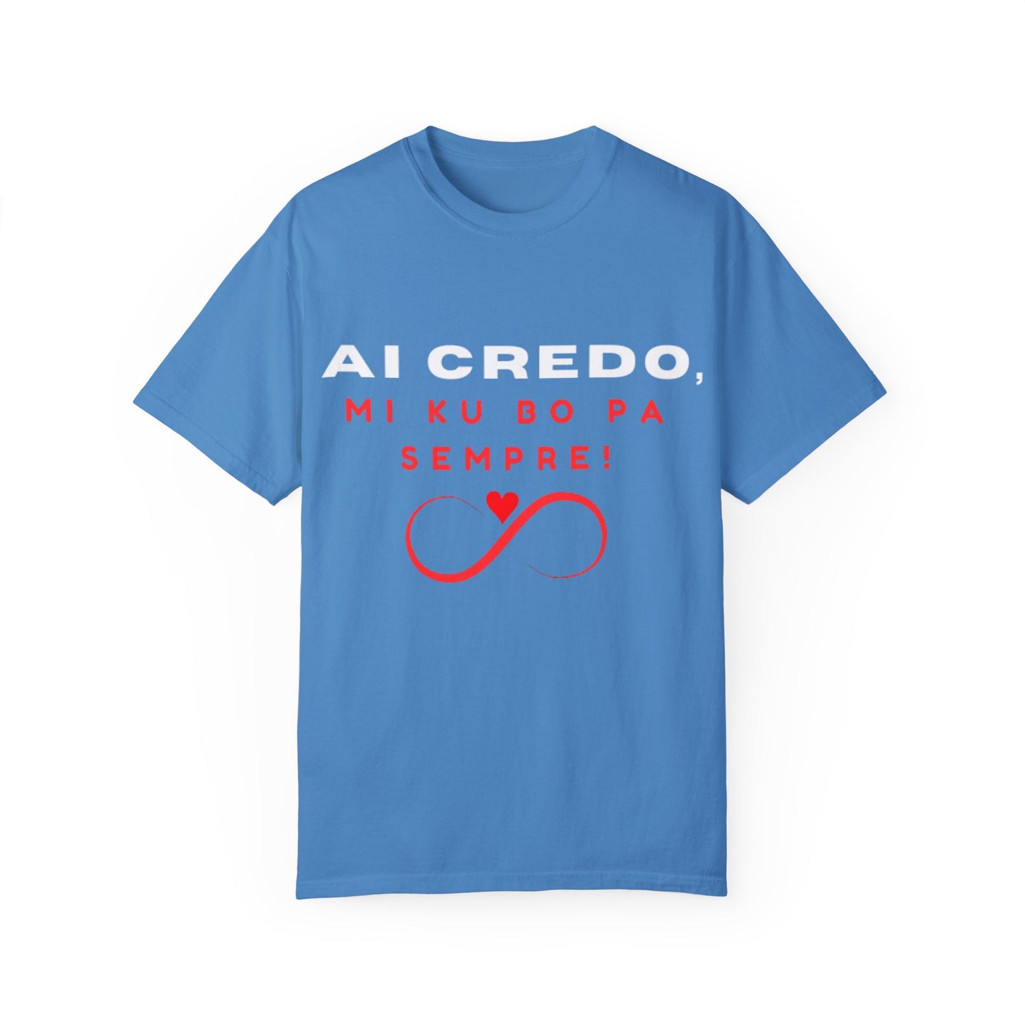 AI CREDO Unisex Garment-Dyed T-Shirt - Vibrant Yellow Love Message Tee