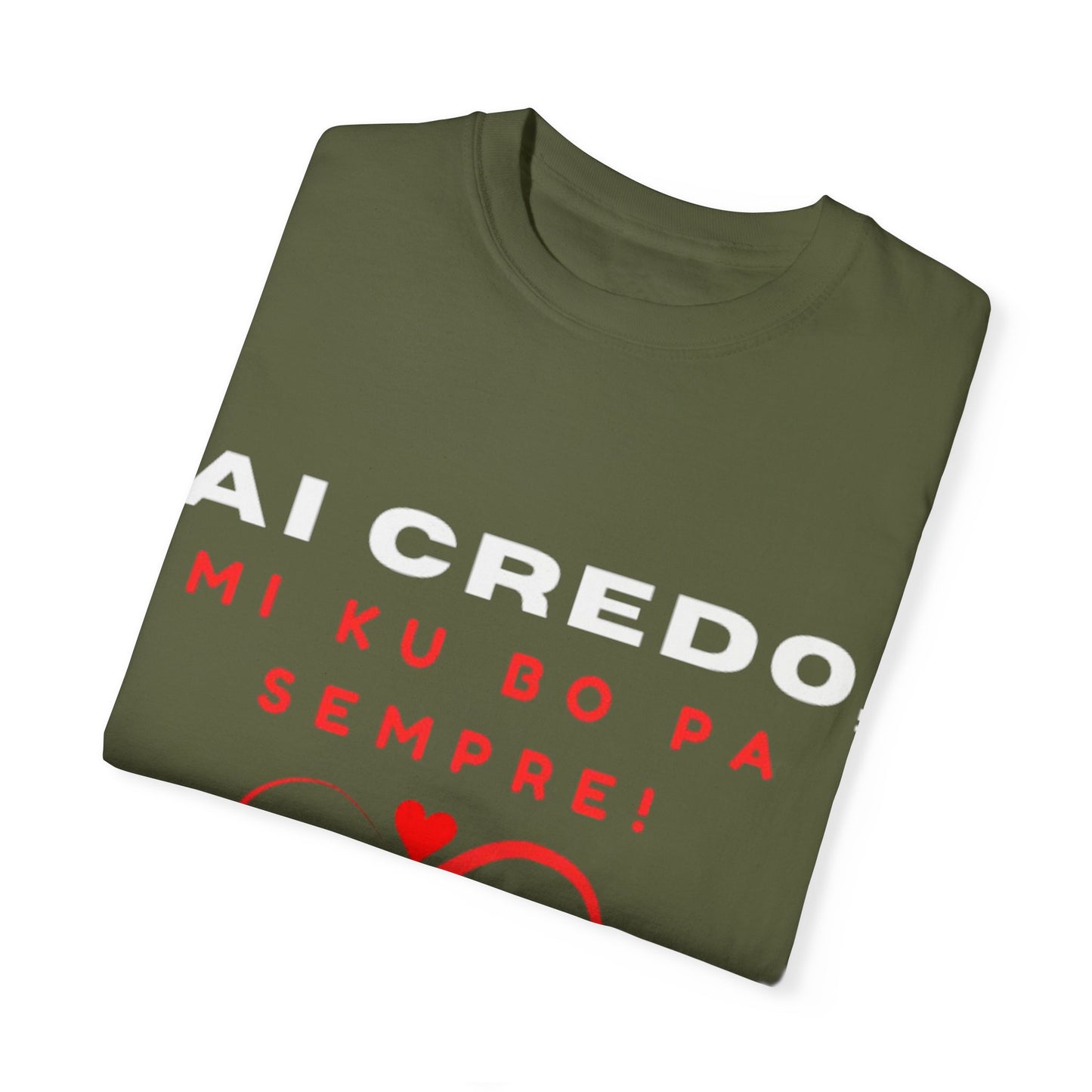 AI CREDO Unisex Garment-Dyed T-Shirt - Vibrant Yellow Love Message Tee