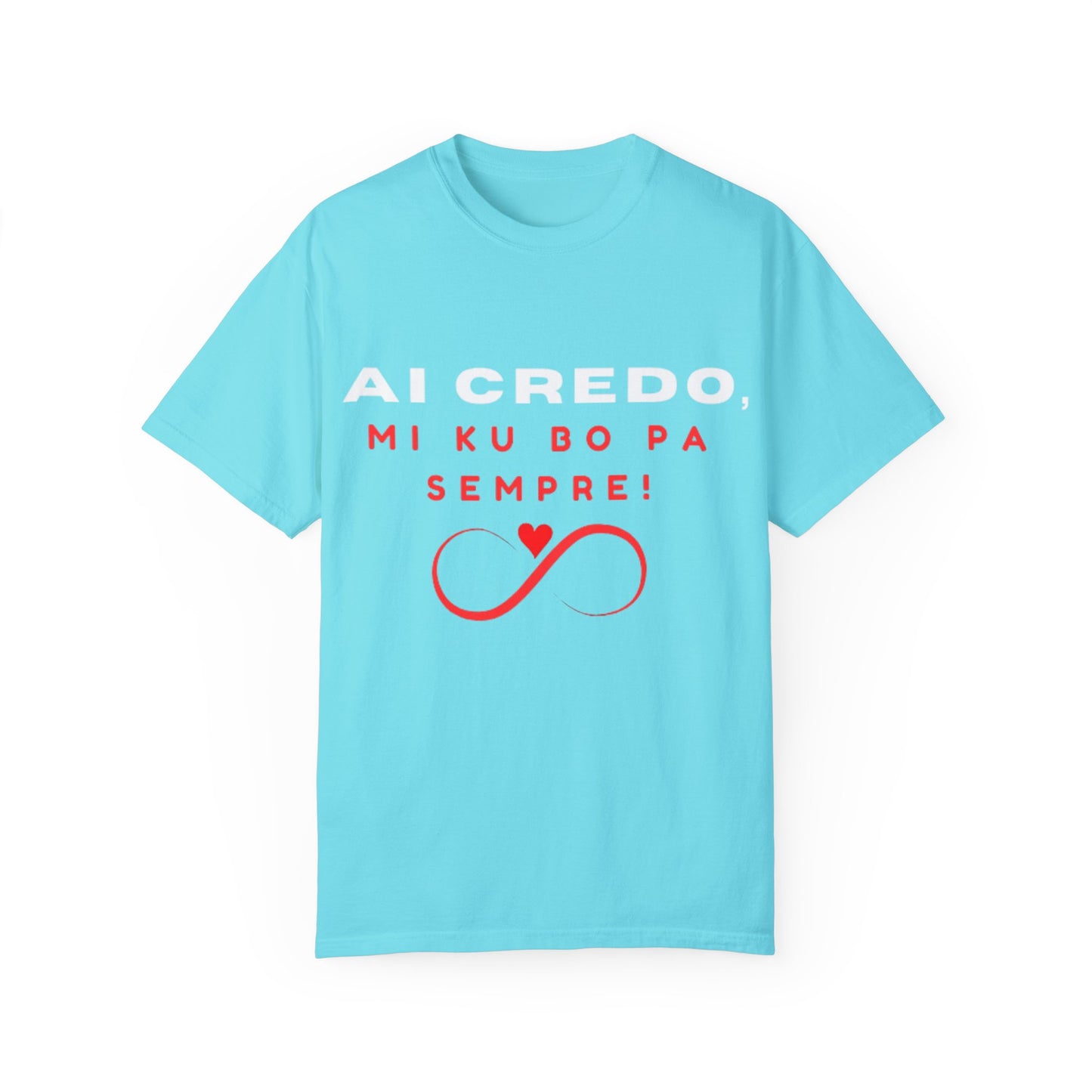 AI CREDO Unisex Garment-Dyed T-Shirt - Vibrant Yellow Love Message Tee