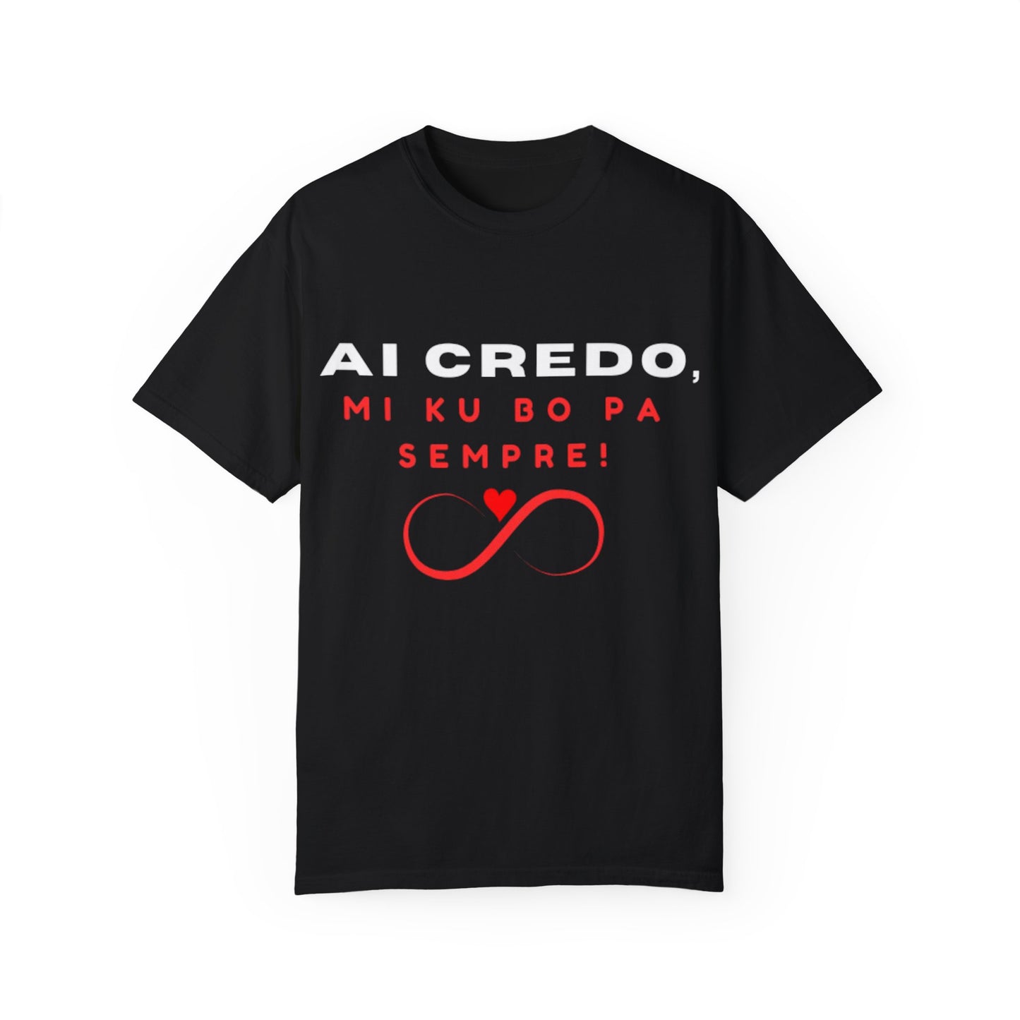 AI CREDO Unisex Garment-Dyed T-Shirt - Vibrant Yellow Love Message Tee